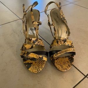 Fioni Goldish Brown Strappy Heel size 9